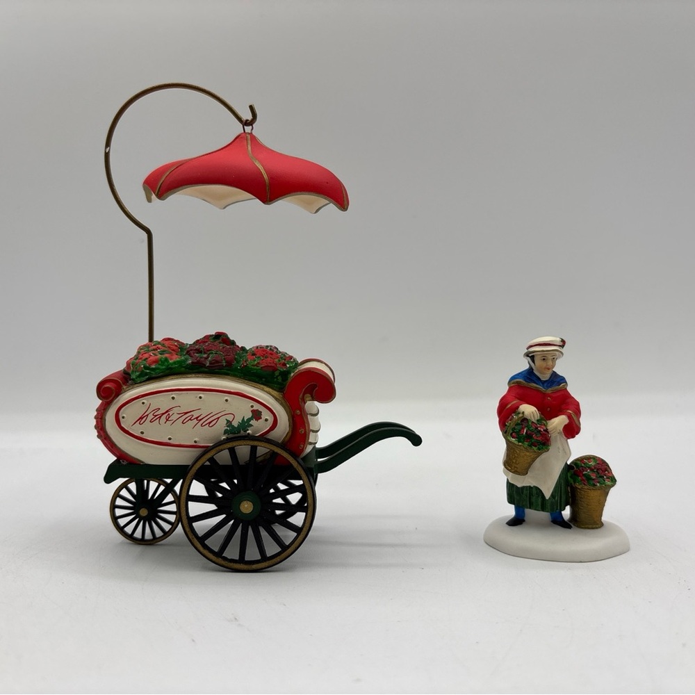 Dept 56 1998 Vintage Heritage Village Lord & Taylor Flower Cart 1999 2250 Set 2